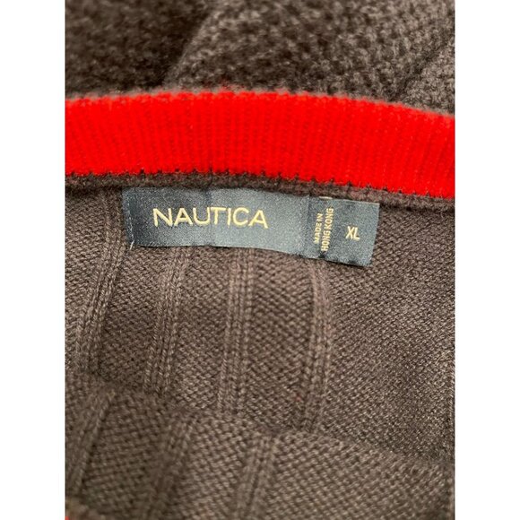 Nautica Men's Crewneck Knit Pullover Sweater Navy Blue XL Wool Blend Fair Isle - Picture 4 of 7